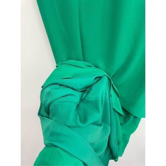 Lauren Ralph Lauren Shift Dress Size 12 Green Round Neck Ruffled NWT - Picture 10 of 13